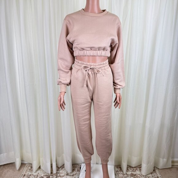 Zenana 2 Pcs Crop Sweatshirt Tracksuit Jogger Pants Set Outfit Active Loungewear - Picture 8 of 8